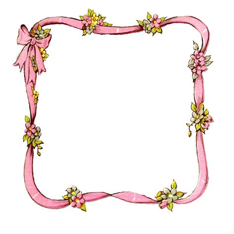 Antique Images: Digital Ribbon Frame Border Illustration Paper Crafting Scrapbooking Clip Art