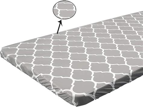 Amazon.com: BEKVÄMT Plastic Fitted Vinyl Tablecloths Silver Patterned Home Tablecloth ...