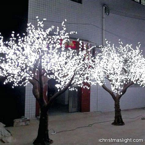 Outdoor white cherry blossom LED trees | iChristmasLight