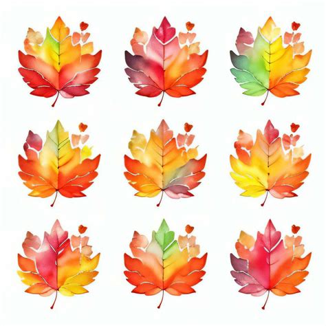 Watercolor Fall Leaves Clipart 29999395 Stock Photo at Vecteezy