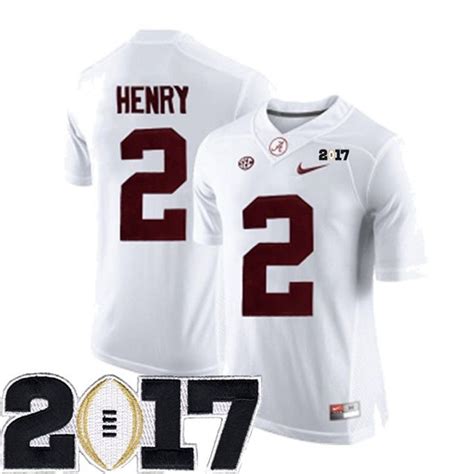 Male Alabama Crimson Tide #2 Derrick Henry White College Football ...