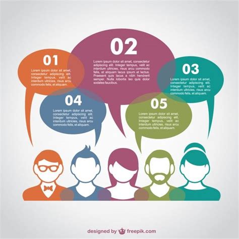 Free Vector | Communication infographic with colorful avatars and ...