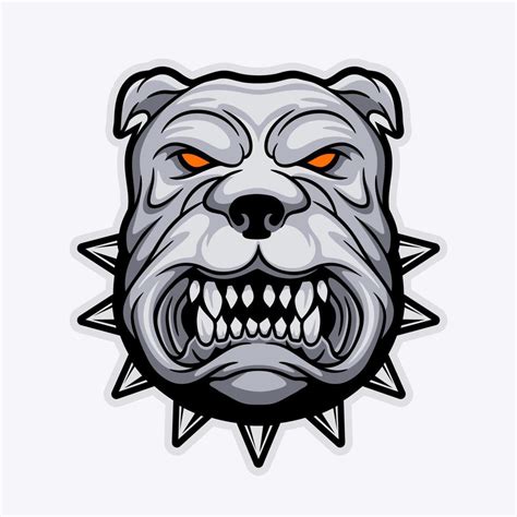 Angry bulldog, with gray and black color using spike accessories ...