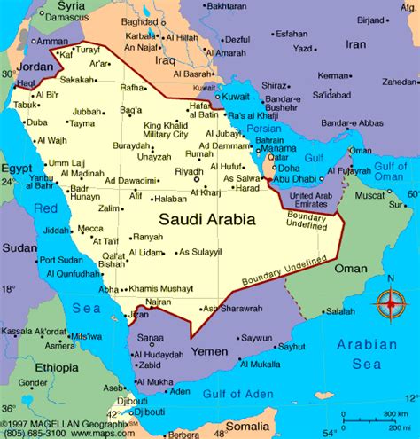 Saudi Arabia Map Political Regional | Maps of Asia Regional Political City