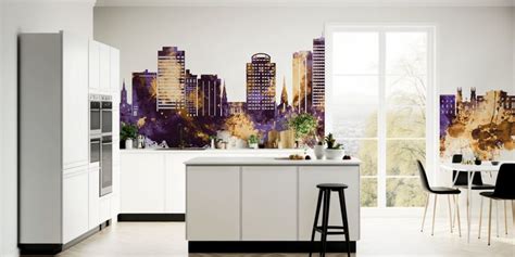 Columbia South Carolina Skyline Purple & Gold premium wallpaper mural ...