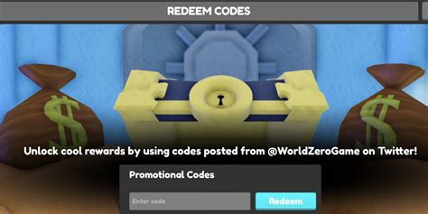 World Zero Codes - Roblox