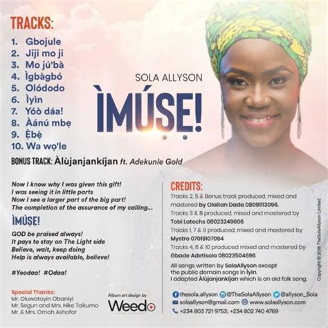 DOWNLOAD ALBUM: Sola Allyson – Imuse » GospelHotspot.Net