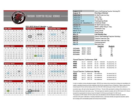 Wauseon Schools Calendar 2021-2022 & Holidays in PDF