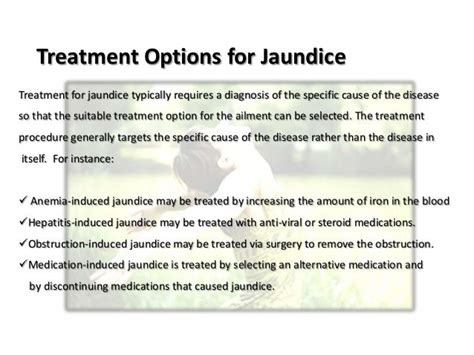 Causes and treatment methods for jaundice