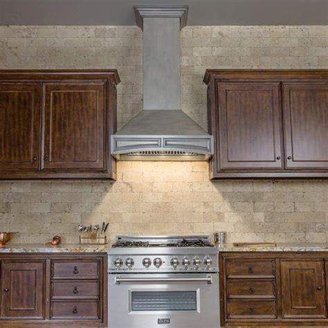 ZLINE 36 in. Wooden Wall Mount Range Hood in Distressed Gray - Includes ...