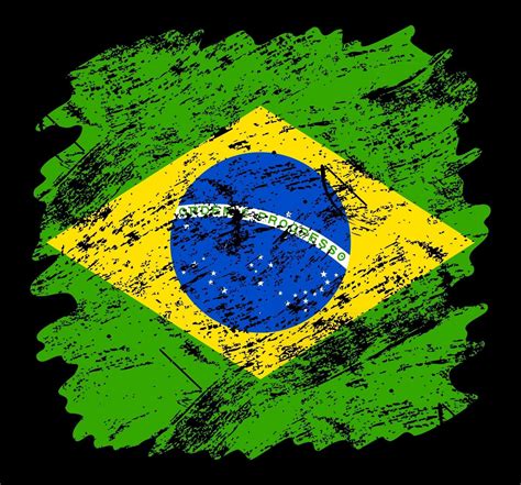 brazil flag grunge brush background. Old Brush flag vector illustration ...