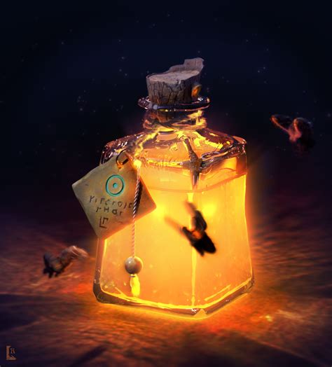 Fire Potion (불 물약) | Bottle drawing, Fantasy props, Magic bottles