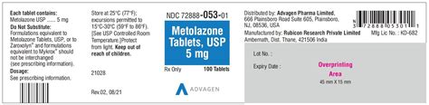 Metolazone - FDA prescribing information, side effects and uses