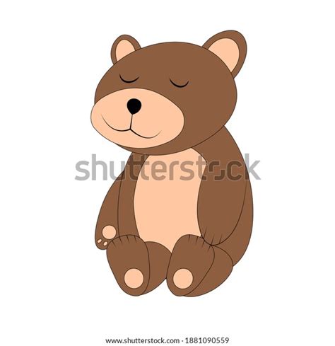 Cartoon Sleeping Teddy Bear Isolated On Stock Vector (Royalty Free ...