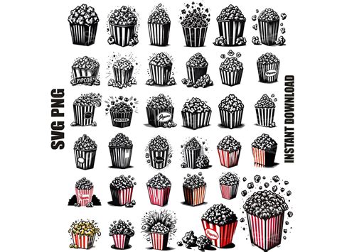 Popcorn Svg, Popcorn Box Svg, Popcorn Svg Bundle, Popcorn Silhouette ...