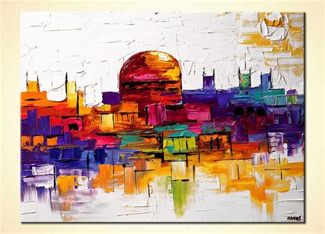 colorful painting of jerusalem golden dome Original Abstract Art ...