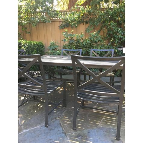 Restoration Hardware Outdoor Dining Table & Chairs | Chairish