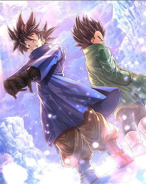 Goku And Vegeta, anime, friend, friends, funny, gokusmile, smile, snow ...