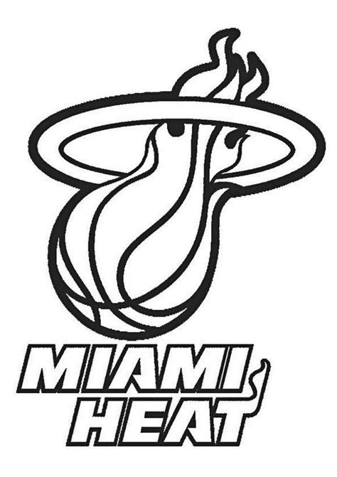 the miami heat logo is shown in this black and white drawing, which has been drawn by