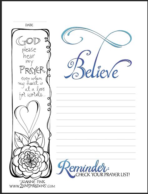 Prayer Journal Template Free