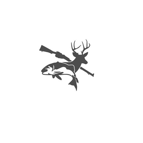 Fish Deer Gun, Hunting, Fishing Free Svg File - SVG Heart