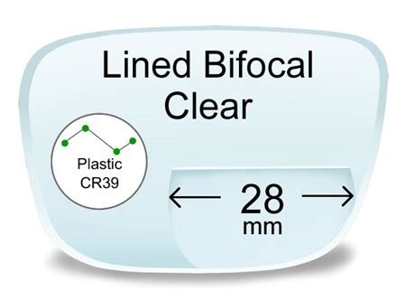 Lined Bifocal 28mm Plastic Prescription Eyeglass Lenses