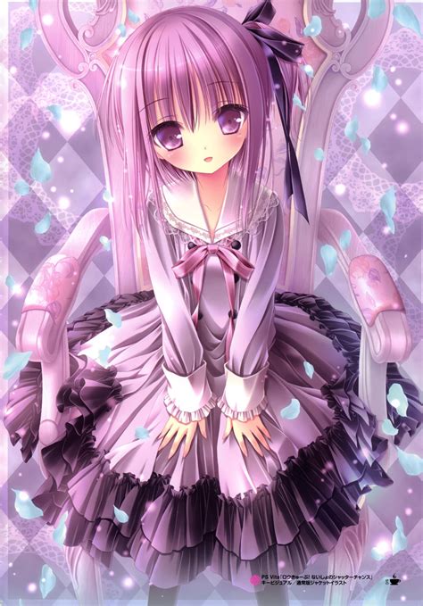 Female anime in purple dress illustration HD wallpaper | Wallpaper Flare