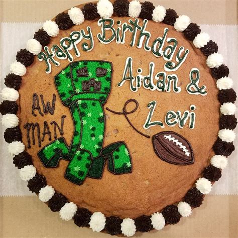 Minecraft creeper cookie cake | Minecraft cookie cake, Cookie cake ...