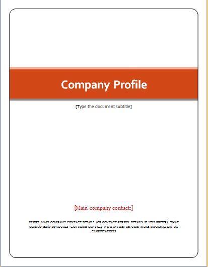 Customizable Company Profile Template for WORD | Download