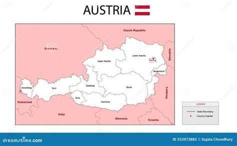 Austria Map. Political Map of Austria Stock Vector - Illustration of ...