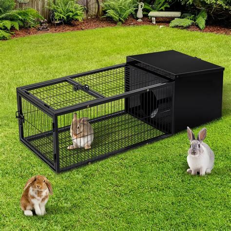 Medium Metal Rabbit Hutch Pet Rabbit Cage Indoor Hamster Enclosure ...