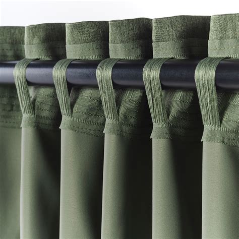 BLÅHUVA Blackout curtains, 1 pair, green, 57x98" - IKEA