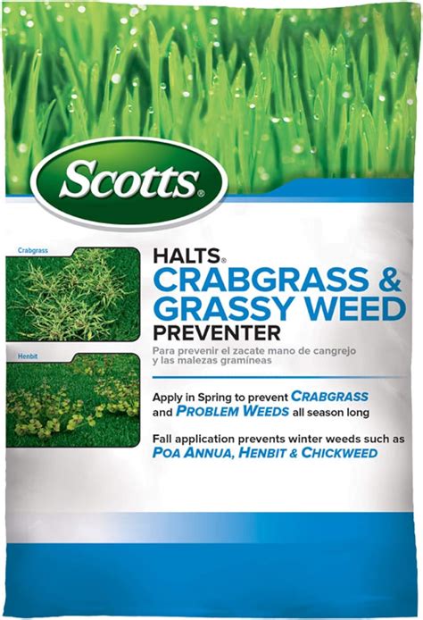 Amazon.com : Scotts Halts Crabgrass & Grassy Weed Preventer, Pre ...