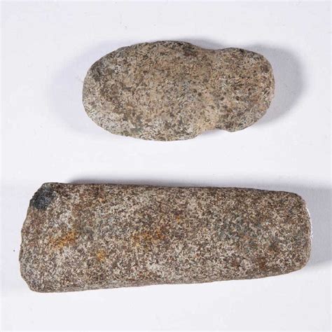 VIRGINIA NATIVE AMERICAN STONE AXES, LOT OF TWO