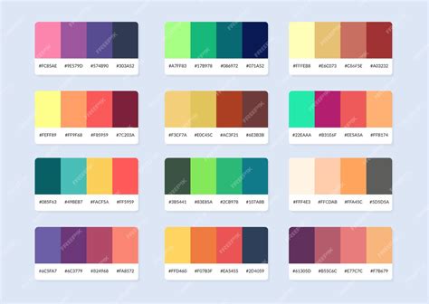 Premium Vector | Pantone colour palette catalog samples in rgb hex