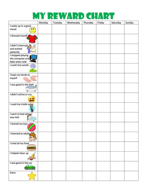 free printable behavior charts for 6 year olds - Google Search | Reward chart kids, Child ...