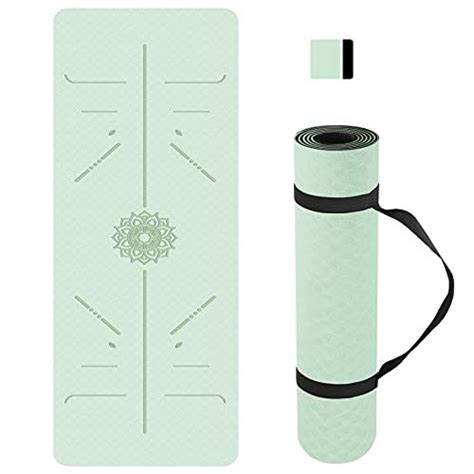 Yoga Mat Non Slip, Pilates Fitness Mats with Alignment Marks, Eco ...