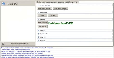 How to reset Epson ET-2760 - Chipless Printers