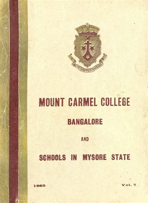 1962 - Mount Carmel College – Bangalore -Annual - ഗ്രന്ഥപ്പുര (Granthappura) blog