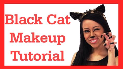 Black Cat Makeup Tutorial for Halloween! #17daily - YouTube