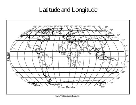 Longitude and Latitude World Map Template Download Printable PDF | Templateroller