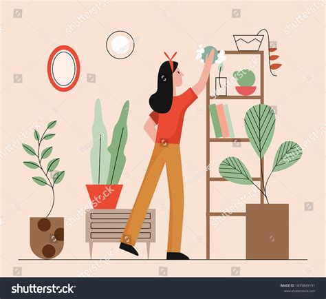 Clean House Illustration Cartoon Flat Happy Stock Illustration 1835849191 | Shutterstock