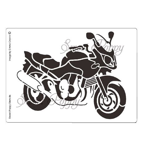 Sweet Poppy Stencil: Motorbike - Sweet Poppy Stencils Trade Shop