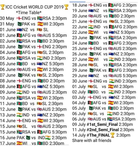 World Cup 2020 Schedule - World Cup Blog