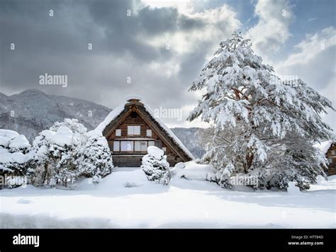 Historic Villages of Shirakawa-go and Gokayama, Japan. Winter in Stock ...