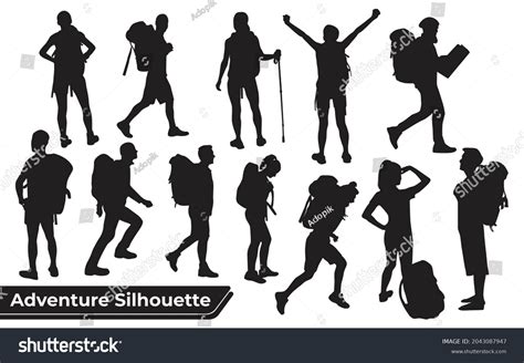 Mountain Hiker Silhouette Clipart