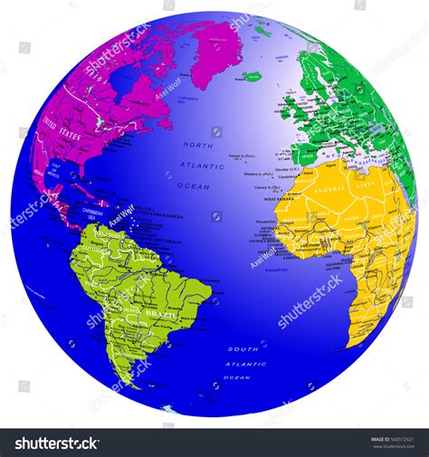 World Map Countries Globe Planet Earth 스톡 벡터(로열티 프리) 500572621 | Shutterstock