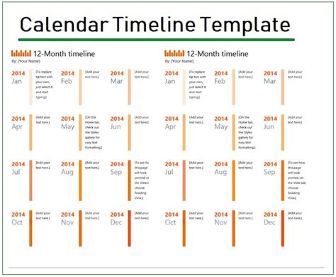 Calendar Timeline Templates | 4+ Free Word, Excel & PDF