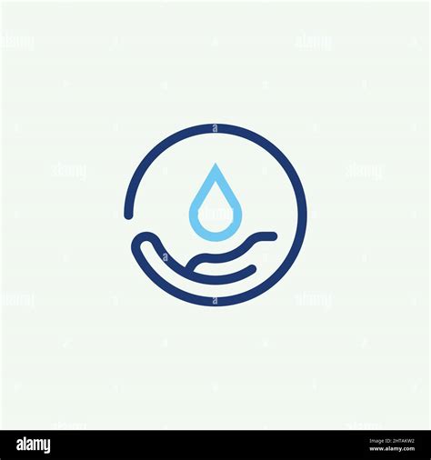 Save water logo design inspiration vector template. Hand with water ...