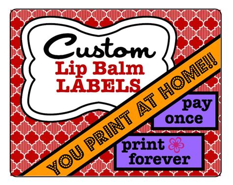 Personalized Lip Balm Labels // Printable Custom Labels